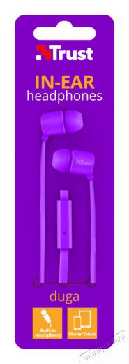 Trust Urban Duga In-ear mikrofonos fülhallgató (22110) - neon lila Audio-Video / Hifi / Multimédia - Fül és Fejhallgatók - Fülhallgató mikrofonnal / headset - 327993