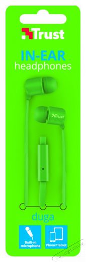 Trust Urban Duga In-ear mikrofonos fülhallgató (22108) - neon zöld Audio-Video / Hifi / Multimédia - Fül és Fejhallgatók - Fülhallgató mikrofonnal / headset - 327995