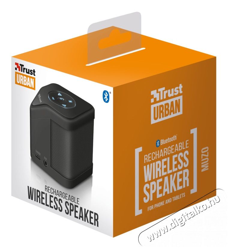 Trust Urban Muzo Bluetooth hangszóró (21701) - fekete Audio-Video / Hifi / Multimédia - Hordozható, vezeték nélküli / bluetooth hangsugárzó - Hordozható, vezeték nélküli / bluetooth hangsugárzó - 321876