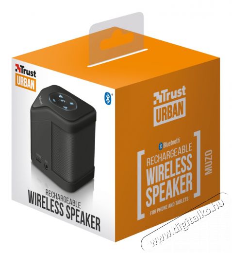 Trust Urban Muzo Bluetooth hangszóró (21701) - fekete Audio-Video / Hifi / Multimédia - Hordozható, vezeték nélküli / bluetooth hangsugárzó - Hordozható, vezeték nélküli / bluetooth hangsugárzó - 321876