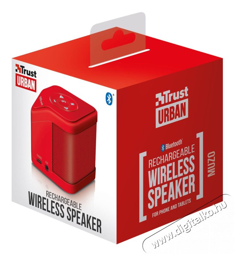 Trust Urban Muzo Bluetooth hangszóró (21703) - piros Audio-Video / Hifi / Multimédia - Hordozható, vezeték nélküli / bluetooth hangsugárzó - Hordozható, vezeték nélküli / bluetooth hangsugárzó - 321878