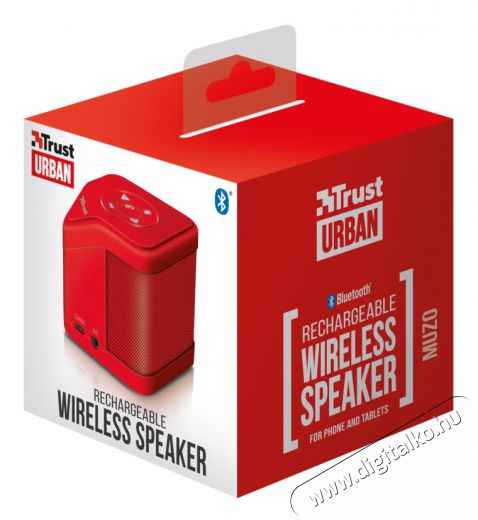 Trust Urban Muzo Bluetooth hangszóró (21703) - piros Audio-Video / Hifi / Multimédia - Hordozható, vezeték nélküli / bluetooth hangsugárzó - Hordozható, vezeték nélküli / bluetooth hangsugárzó - 321878