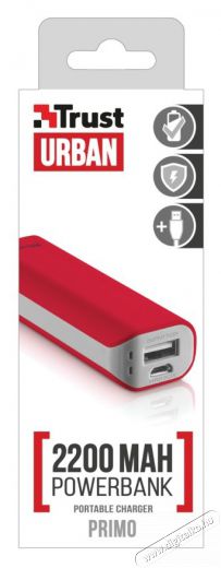 Trust Urban Primo Powerbank 2200mAh (21223) - piros Mobil / Kommunikáció / Smart - Powerbank / Külső akkumulátor és töltő - 320404