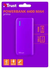Trust Urban Primo Powerbank 4400mAh (22060) - neon lila Mobil / Kommunikáció / Smart - Powerbank / Külső akkumulátor és töltő - 327997