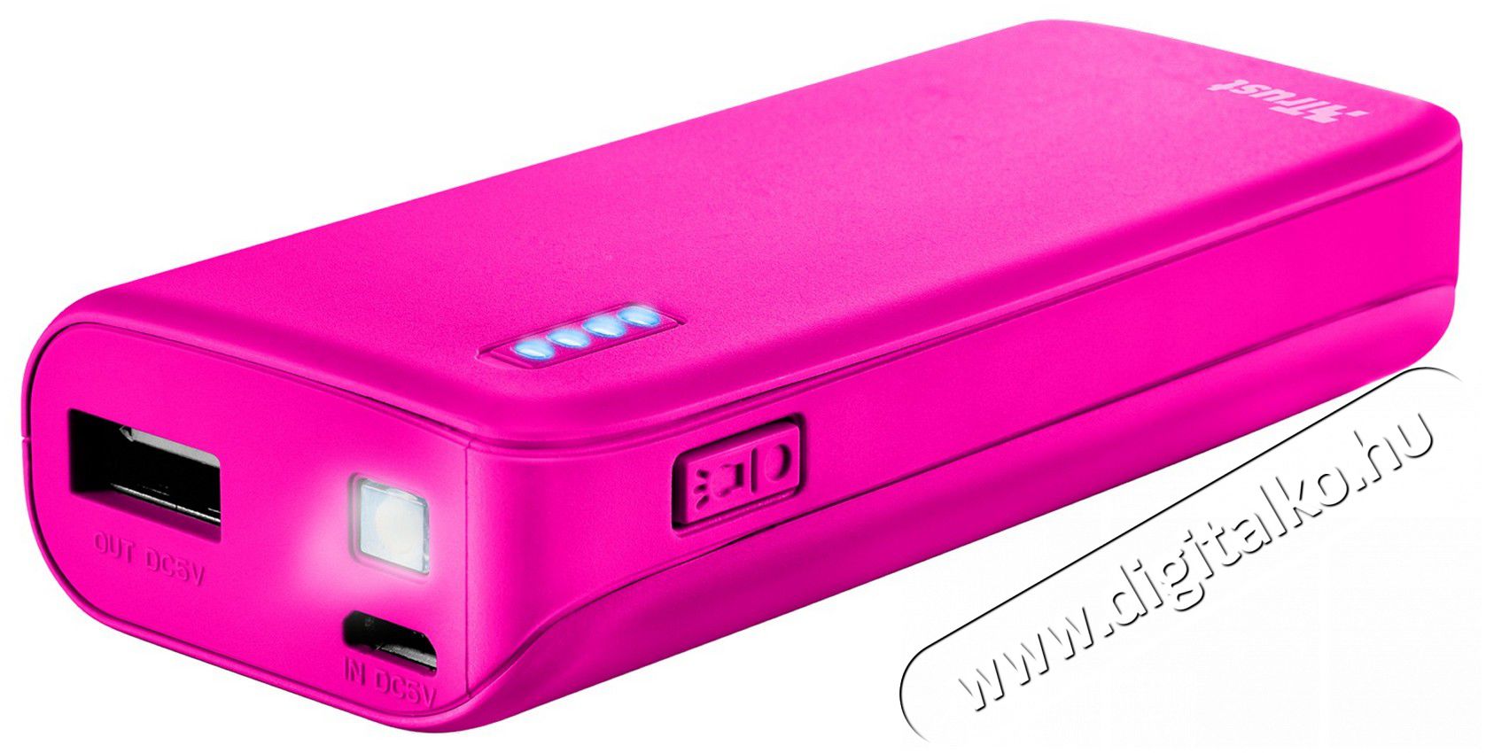 Trust Urban Primo Powerbank 4400mAh (22059) - neon rózsaszín Mobil / Kommunikáció / Smart - Powerbank / Külső akkumulátor és töltő - 327998