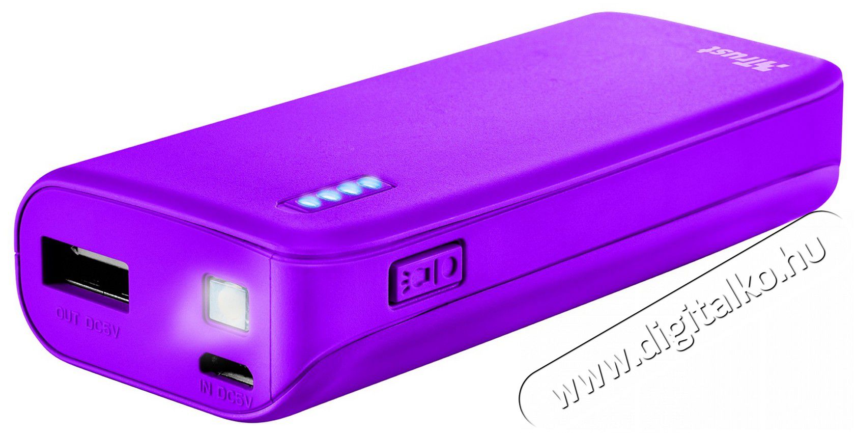Trust Urban Primo Powerbank 4400mAh (22060) - neon lila Mobil / Kommunikáció / Smart - Powerbank / Külső akkumulátor és töltő - 327997