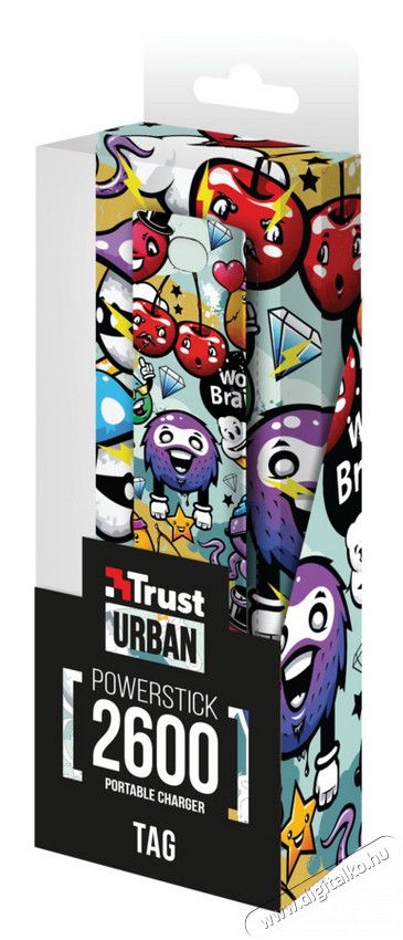Trust Urban Tag PowerStick 2600mAh (20866) - graffiti objects Mobil / Kommunikáció / Smart - Powerbank / Külső akkumulátor és töltő - 318164