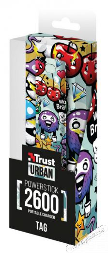 Trust Urban Tag PowerStick 2600mAh (20866) - graffiti objects Mobil / Kommunikáció / Smart - Powerbank / Külső akkumulátor és töltő - 318164
