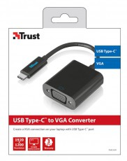 Trust USB-C - VGA adapter (21012) Mobil / Kommunikáció / Smart - Mobiltelefon kiegészítő / tok - Kábel / átalakító - 329257