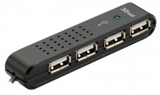 Trust Vecco 4 Port USB 2.0 Mini Hub (14591) - fekete Iroda és számítástechnika - Notebook kiegészítő - USB hub / elosztó - 317026