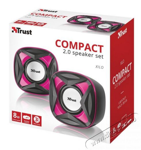 Trust Xilo Compact 2.0 jack hangszóró (21181) - pink Iroda és számítástechnika - PC hangszóró / hangfal - 319593