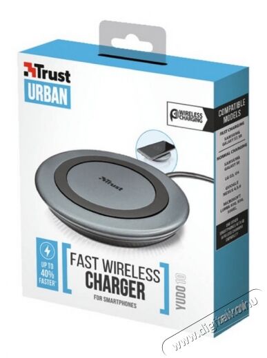 Trust Yudo10 Fast Wireless Charger for smartphones - 22362 Mobil / Kommunikáció / Smart - Mobiltelefon kiegészítő / tok - Hálózati-, autós töltő - 341310