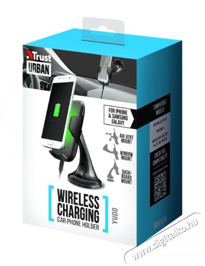 Trust Yudo Wireless Charging Car Phone Holder Újdonságok - Új termékek - 344385