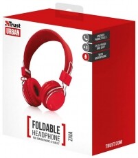 Trust Ziva összehajtható headset (21822) - piros Audio-Video / Hifi / Multimédia - Fül és Fejhallgatók - Fejhallgató mikrofonnal / headset - 332831