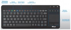 Trust Sento vezeték nélküli billentyűzet HU + touchpad Samsung Smart TV-hez (20290) Tv kiegészítők - Távvezérlő - Wireless billentyűzet - 316990