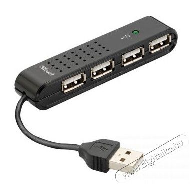 Trust Vecco 4 Port USB 2.0 Mini Hub (14591) - fekete Iroda és számítástechnika - Notebook kiegészítő - USB hub / elosztó - 317026