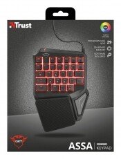 Trust GXT 888 Assa Gamer egykezes billentyűzet Iroda és számítástechnika - Billentyűzet / billentyűzet szett - Vezetékes - 344623