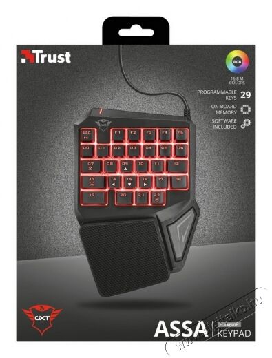Trust GXT 888 Assa Gamer egykezes billentyűzet Iroda és számítástechnika - Billentyűzet / billentyűzet szett - Vezetékes - 344623