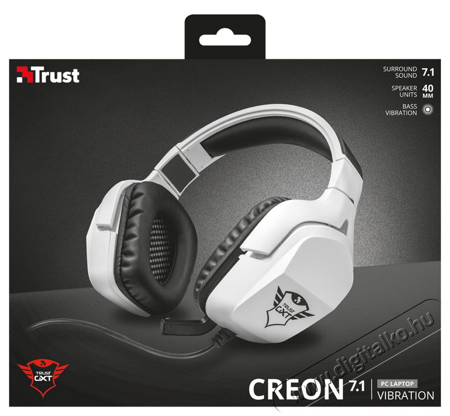 Trust GXT 354 Creon 7.1 Bass Vibration Gamer USB Headset (22054) Audio-Video / Hifi / Multimédia - Fül és Fejhallgatók - Fejhallgató mikrofonnal / headset - 334149