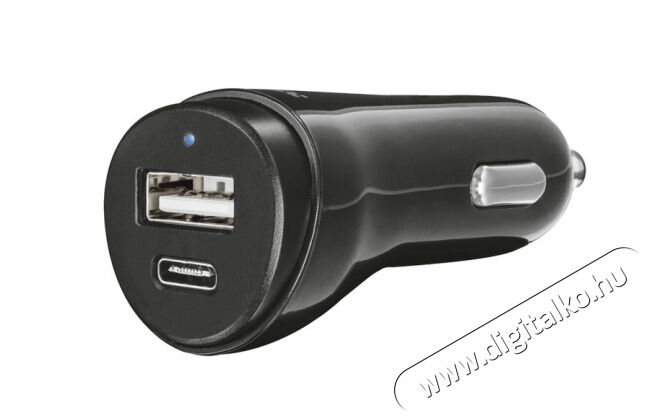 Trust USB-C és USB autós töltő (21588) Mobil / Kommunikáció / Smart - Mobiltelefon kiegészítő / tok - Hálózati-, autós töltő - 318116