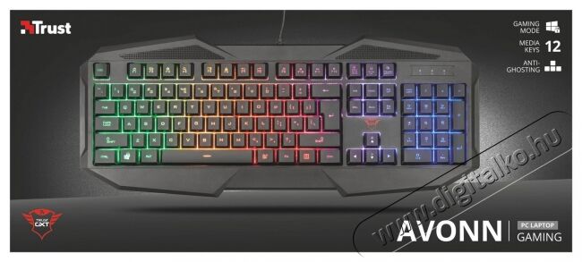 Trust GXT 830-RW Avonn Gamer billenytűzet HU (22509) Iroda és számítástechnika - Billentyűzet / billentyűzet szett - Vezetékes - 334053