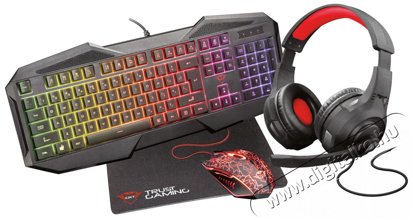 Trust GXT 1180RW Gamer szett Iroda és számítástechnika - Billentyűzet / billentyűzet szett - Vezetékes - 345911