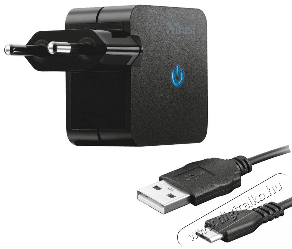 Trust 10W fali adapter + Samsung Galaxy kábel (19421) Mobil / Kommunikáció / Smart - Mobiltelefon kiegészítő / tok - Hálózati-, autós töltő - 320036