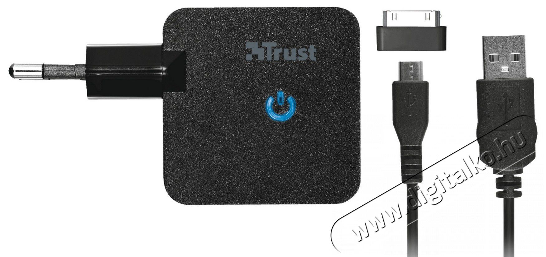 Trust 10W fali adapter + Samsung Galaxy kábel (19421) Mobil / Kommunikáció / Smart - Mobiltelefon kiegészítő / tok - Hálózati-, autós töltő - 320036