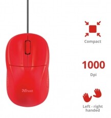 Trust Primo Optical Compact Mouse - red Iroda és számítástechnika - Egér - Vezetékes egér - 346123