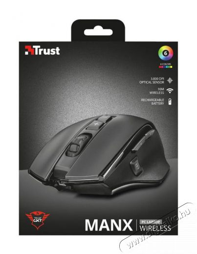 Trust Gaming GXT 140 Manx Rechargeable vezeték nélküli egér - 21790 Iroda és számítástechnika - Egér - Vezeték nélküli egér - 341292