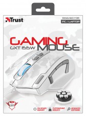 Trust GXT 155W Gamer egér (20852) - fehér Iroda és számítástechnika - Egér - Vezetékes egér - 313289