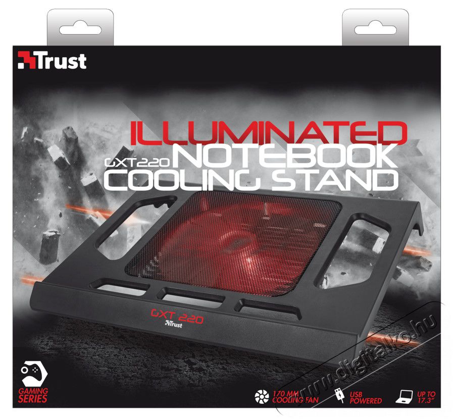 Trust GXT 220 Notebook Cooling Stand gamer hűtőpad (20159) Iroda és számítástechnika - Notebook kiegészítő - USB laptop hűtő - 313293
