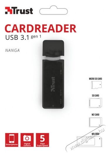 Trust Nanga kártyaolvasó USB 3.1 (21935) Memória kártya / Pendrive - Kártya olvasó - 320406
