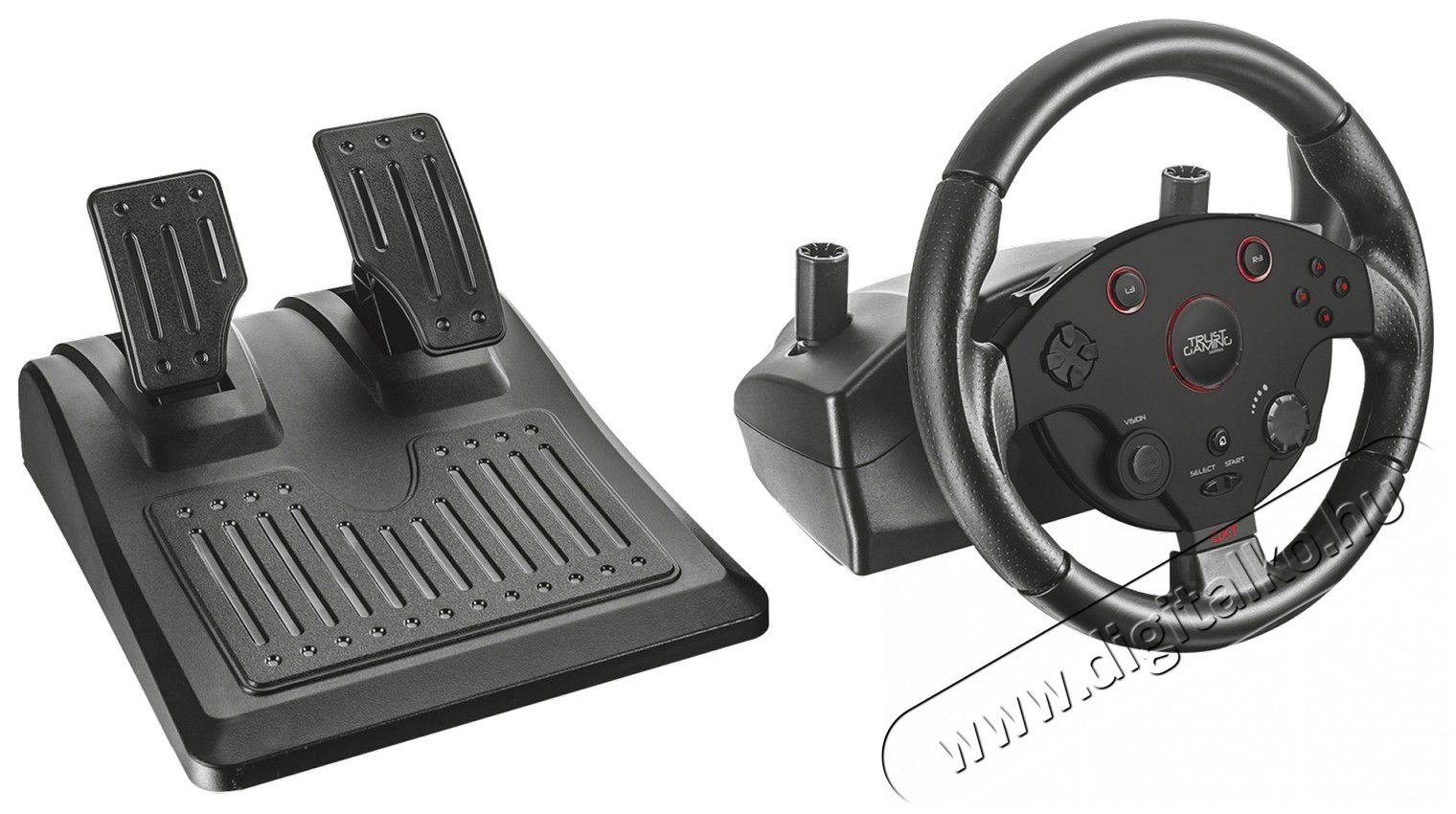 Trust GXT288 Force Vibration Steering Wheel PC/PS3 gamer kormány + pedál (20293) Iroda és számítástechnika - Számítógép tartozék - PC kontroller - 313300