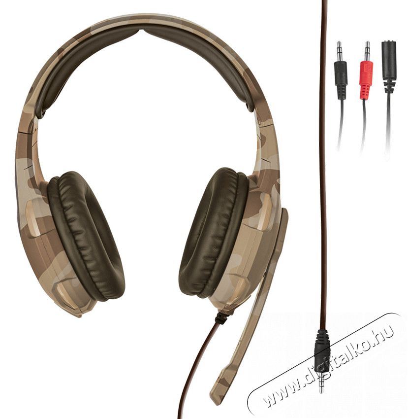 Trust GXT 310D Radius Gamer headset (22208) - desert camo Audio-Video / Hifi / Multimédia - Fül és Fejhallgatók - Fejhallgató mikrofonnal / headset - 331207