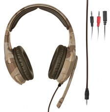 Trust GXT 310D Radius Gamer headset (22208) - desert camo Audio-Video / Hifi / Multimédia - Fül és Fejhallgatók - Fejhallgató mikrofonnal / headset - 331207