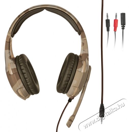 Trust GXT 310D Radius Gamer headset (22208) - desert camo Audio-Video / Hifi / Multimédia - Fül és Fejhallgatók - Fejhallgató mikrofonnal / headset - 331207