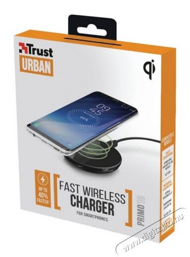 Trust Primo10 vezeték nélküli töltő (22861) Mobil / Kommunikáció / Smart - Mobiltelefon kiegészítő / tok - Hálózati-, autós töltő - 341309