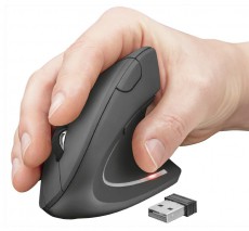 Trust Verto vezeték nélküli ergonómikus egér - fekete Iroda és számítástechnika - Egér - Vezeték nélküli egér - 368556