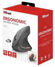Trust Verto vezeték nélküli ergonómikus egér - fekete Iroda és számítástechnika - Egér - Vezeték nélküli egér - 368556