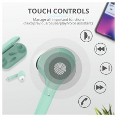 Trust Nika Touch Bluetooth true wireless headset - türkiz Audio-Video / Hifi / Multimédia - Fül és Fejhallgatók - Fülhallgató mikrofonnal / headset - 368549