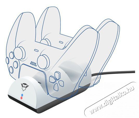 Trust GXT 254 Duo PS5 kontroller töltő állomás - fehér Iroda és számítástechnika - Játék konzol - Kiegészítő - 379956