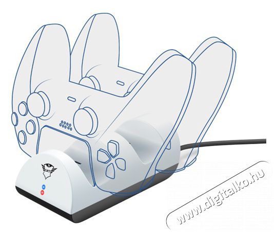 Trust GXT 254 Duo PS5 kontroller töltő állomás - fehér Iroda és számítástechnika - Játék konzol - Kiegészítő - 379956