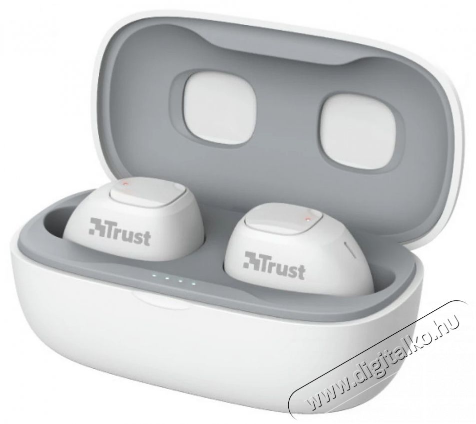 Trust Nika Compact True Wireless Bluetooth fülhallgató - fehér Audio-Video / Hifi / Multimédia - Fül és Fejhallgatók - Fülhallgató mikrofonnal / headset - 379981