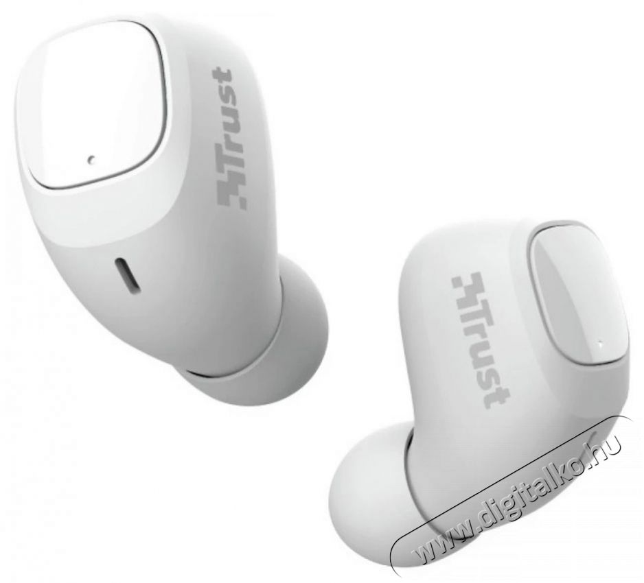 Trust Nika Compact True Wireless Bluetooth fülhallgató - fehér Audio-Video / Hifi / Multimédia - Fül és Fejhallgatók - Fülhallgató mikrofonnal / headset - 379981