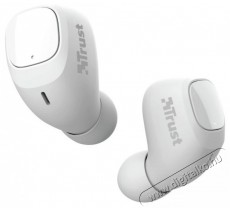 Trust Nika Compact True Wireless Bluetooth fülhallgató - fehér Audio-Video / Hifi / Multimédia - Fül és Fejhallgatók - Fülhallgató mikrofonnal / headset - 379981