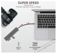 Trust Halyx Fast USB-C Hub & Card Reader (24191)-kártyaolvasó Memória kártya / Pendrive - Kártya olvasó - 401280