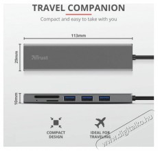 Trust Halyx Fast USB-C Hub & Card Reader (24191)-kártyaolvasó Memória kártya / Pendrive - Kártya olvasó - 401280