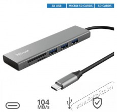 Trust Halyx Fast USB-C Hub & Card Reader (24191)-kártyaolvasó Memória kártya / Pendrive - Kártya olvasó - 401280