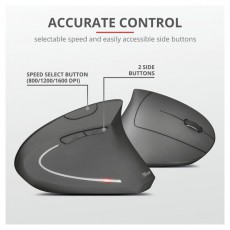 Trust Verto vezeték nélküli ergonómikus egér - fekete Iroda és számítástechnika - Egér - Vezeték nélküli egér - 368556